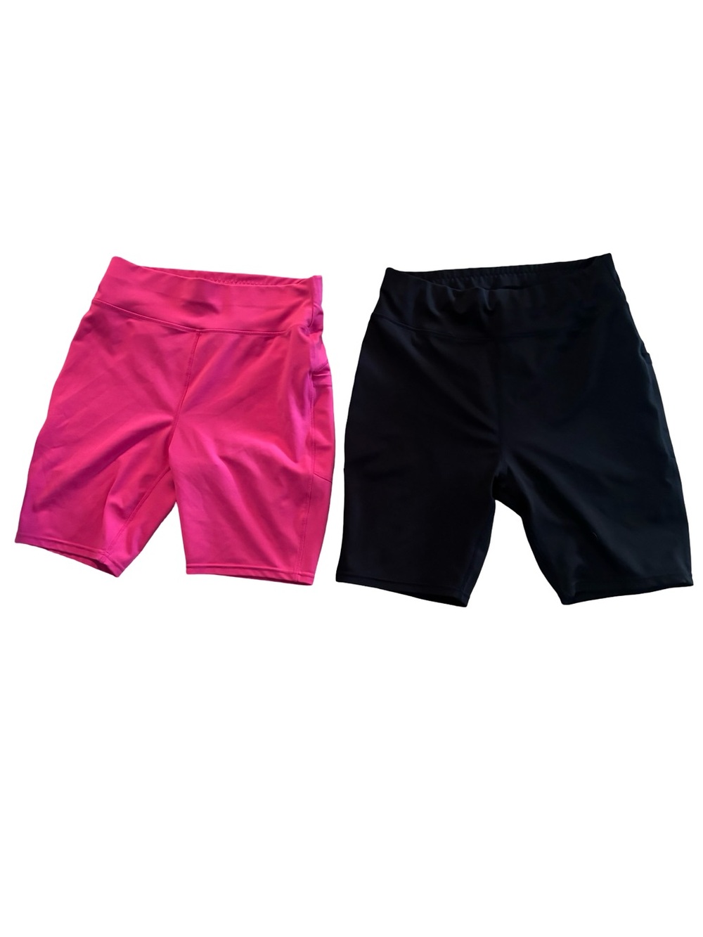 POP Fit Budget Friendly Women’s Bike Shorts Duo in Hot Pink and Black Bundle XL